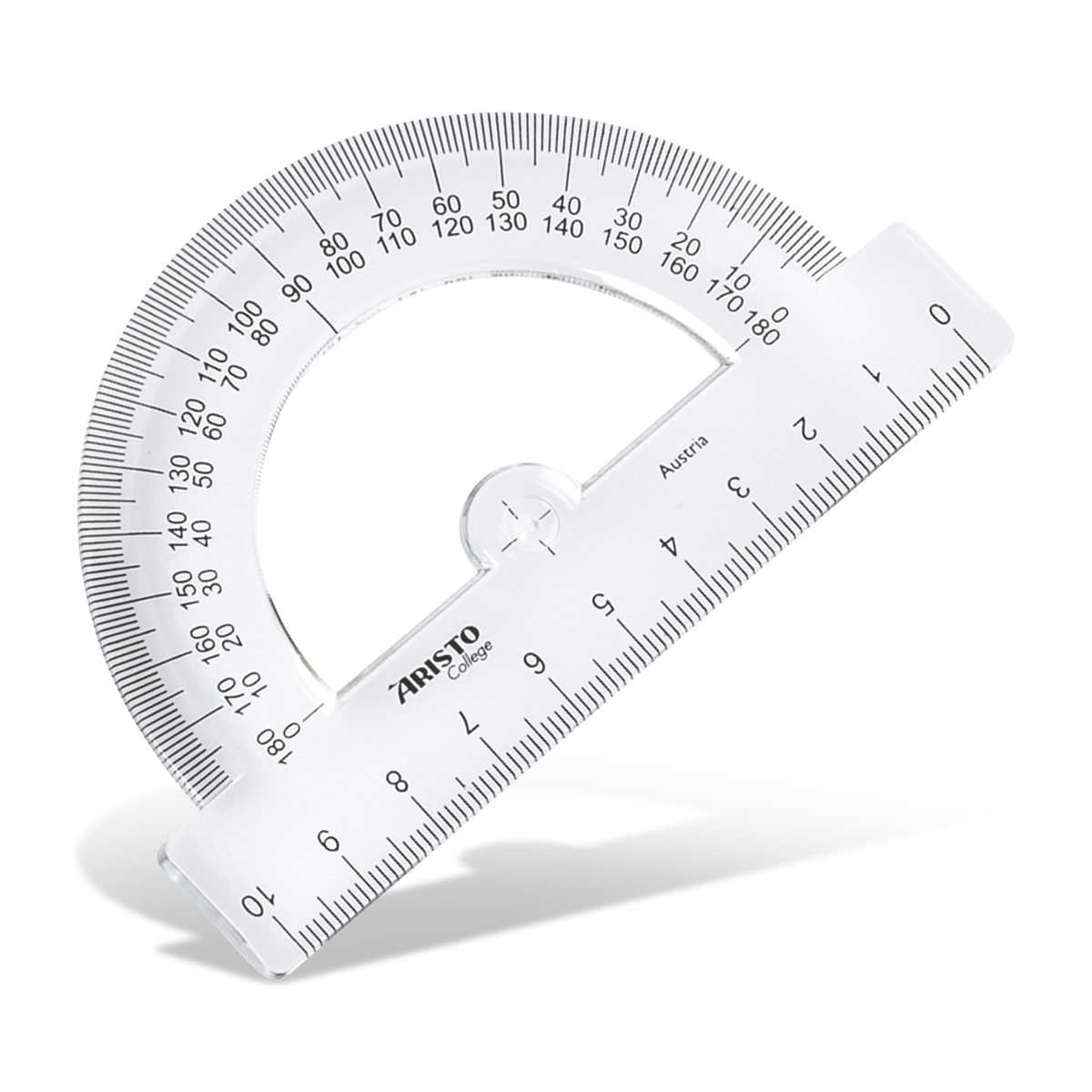 Aristo College Halbkreiswinkel 180 Grad Steg mit 10 cm, Skala 0-180 Grad 