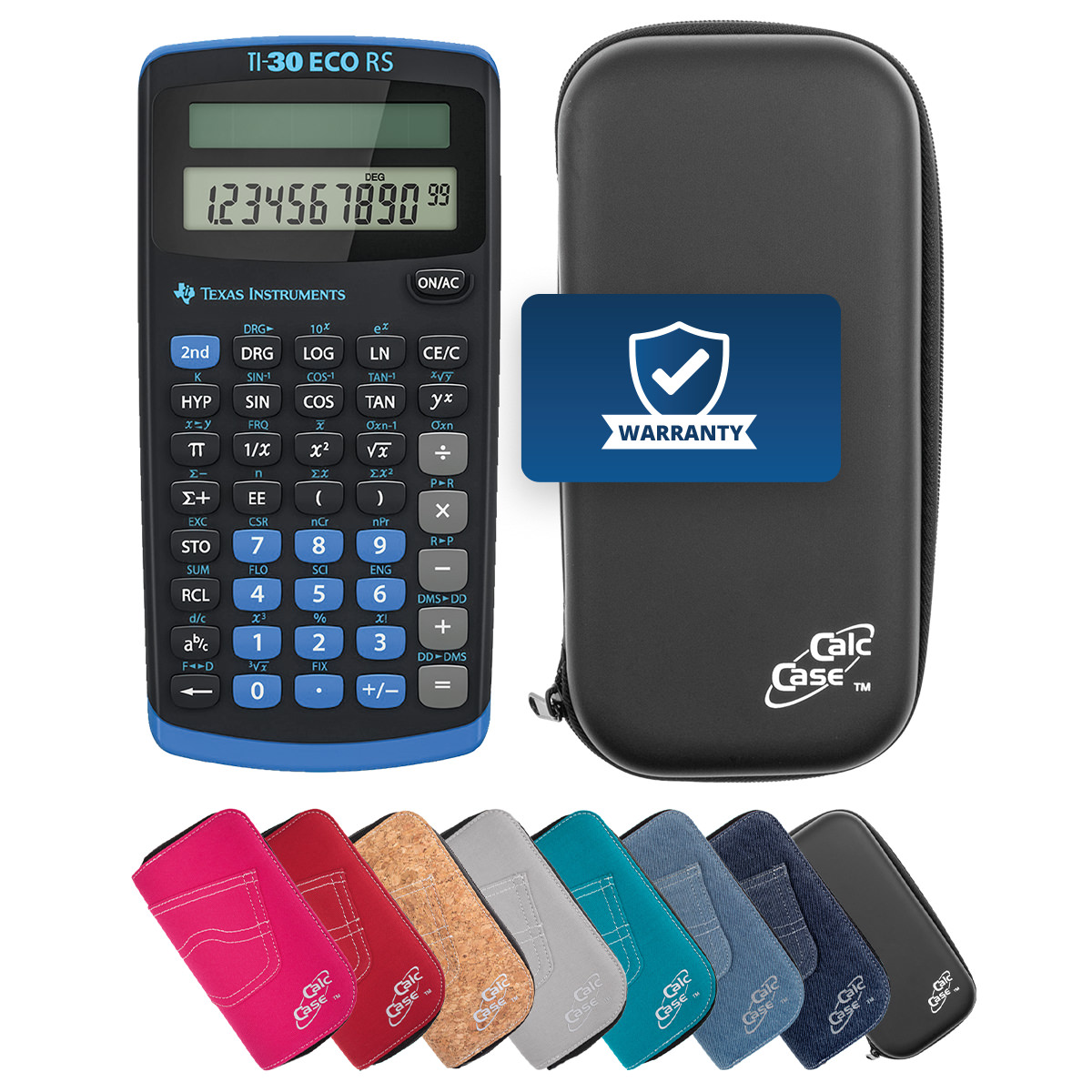 TI-30 ECO RS Schulrechner Basic Bundle mit Schutztasche 