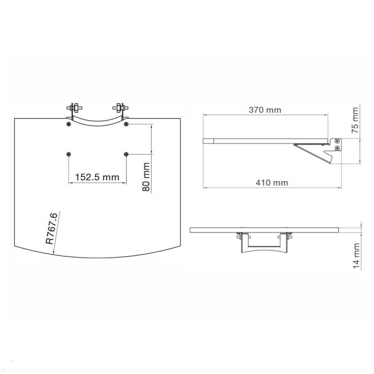 SMS Flat shelf H schwarz + Consol Ablagebord mit Konsole 