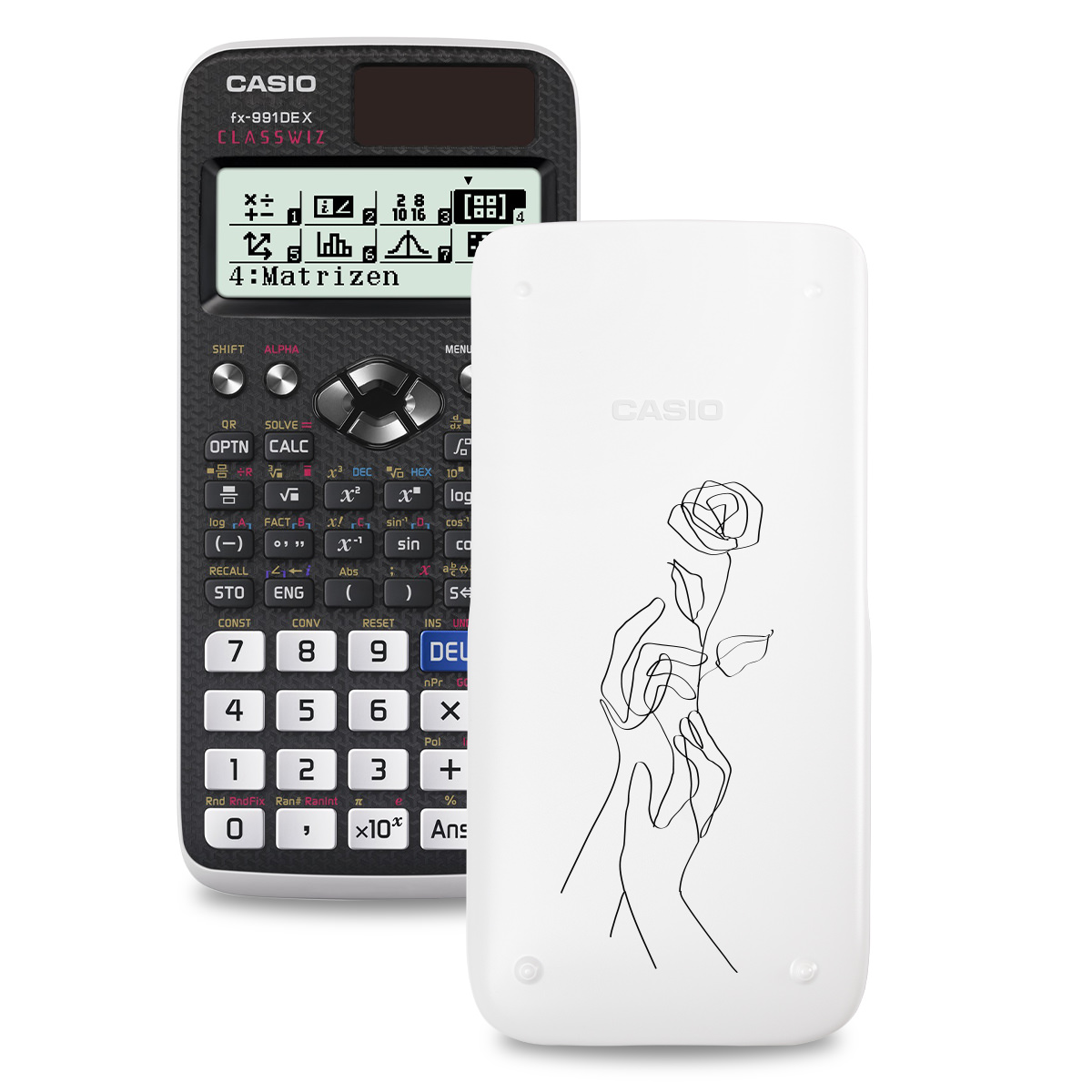 Casio FX-991DE X ClassWiz Schulrechner mit Rosen-Bedruckung (Motiv 03)