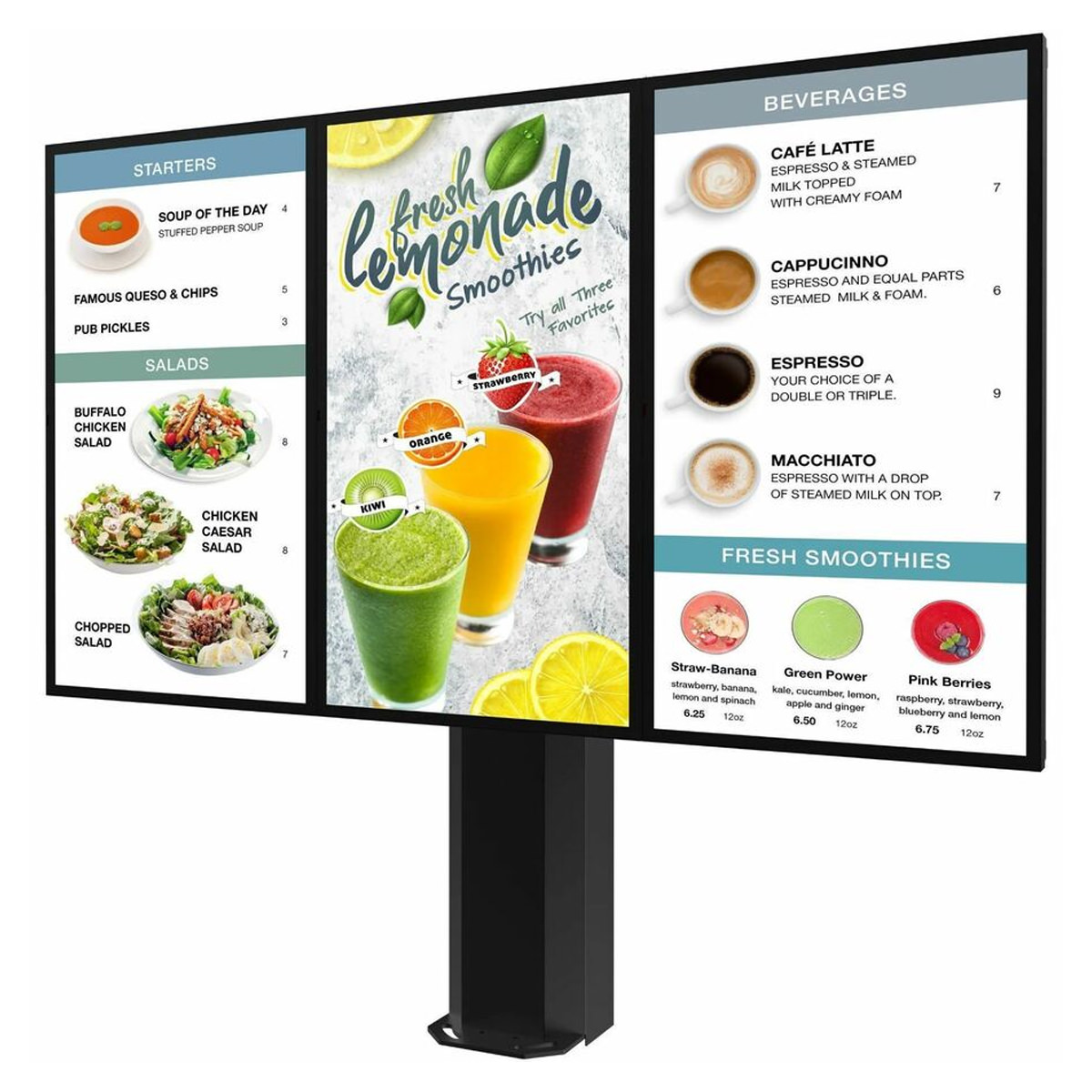 Peerless-AV Displayhalterung Kios, für drei 55'' Displays, KOF555-3-EUK