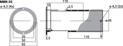 MONACOR MBR-35 Bassreflexrohr SV=9,6 cm2