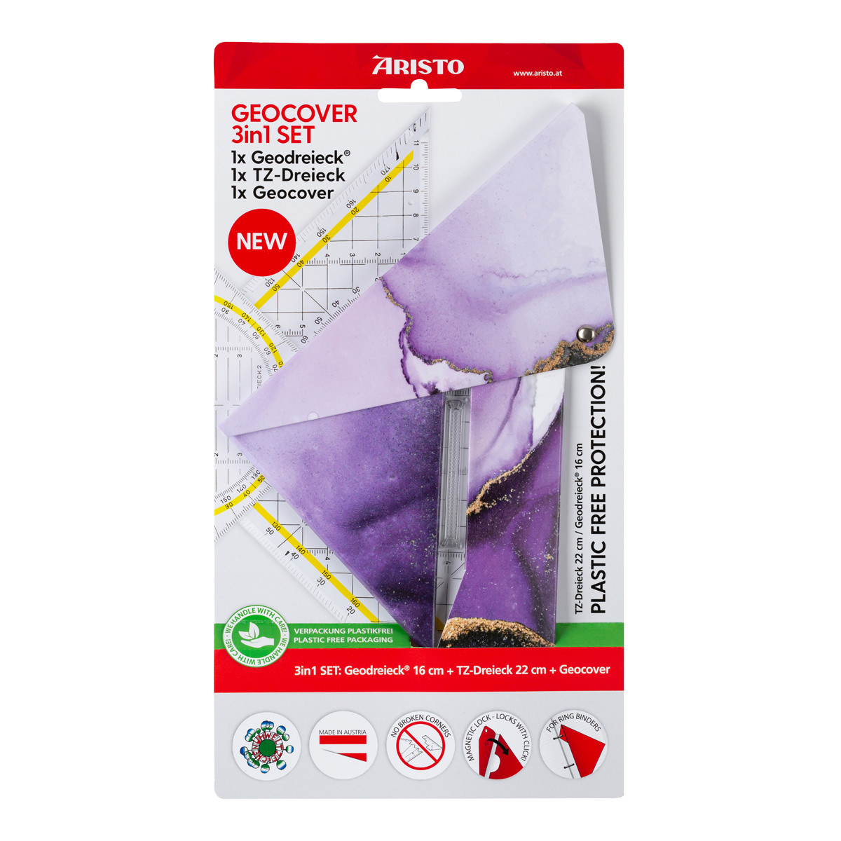 Aristo Geocover 3 in 1 Geo und TZ Dreieck lavender 1 x AR1552 und AR1650/2 