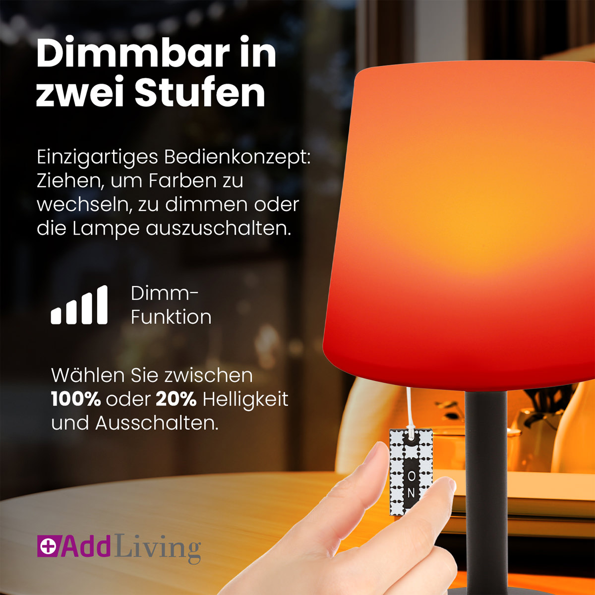AddLiving LED Outdoor Tischleuchte 
