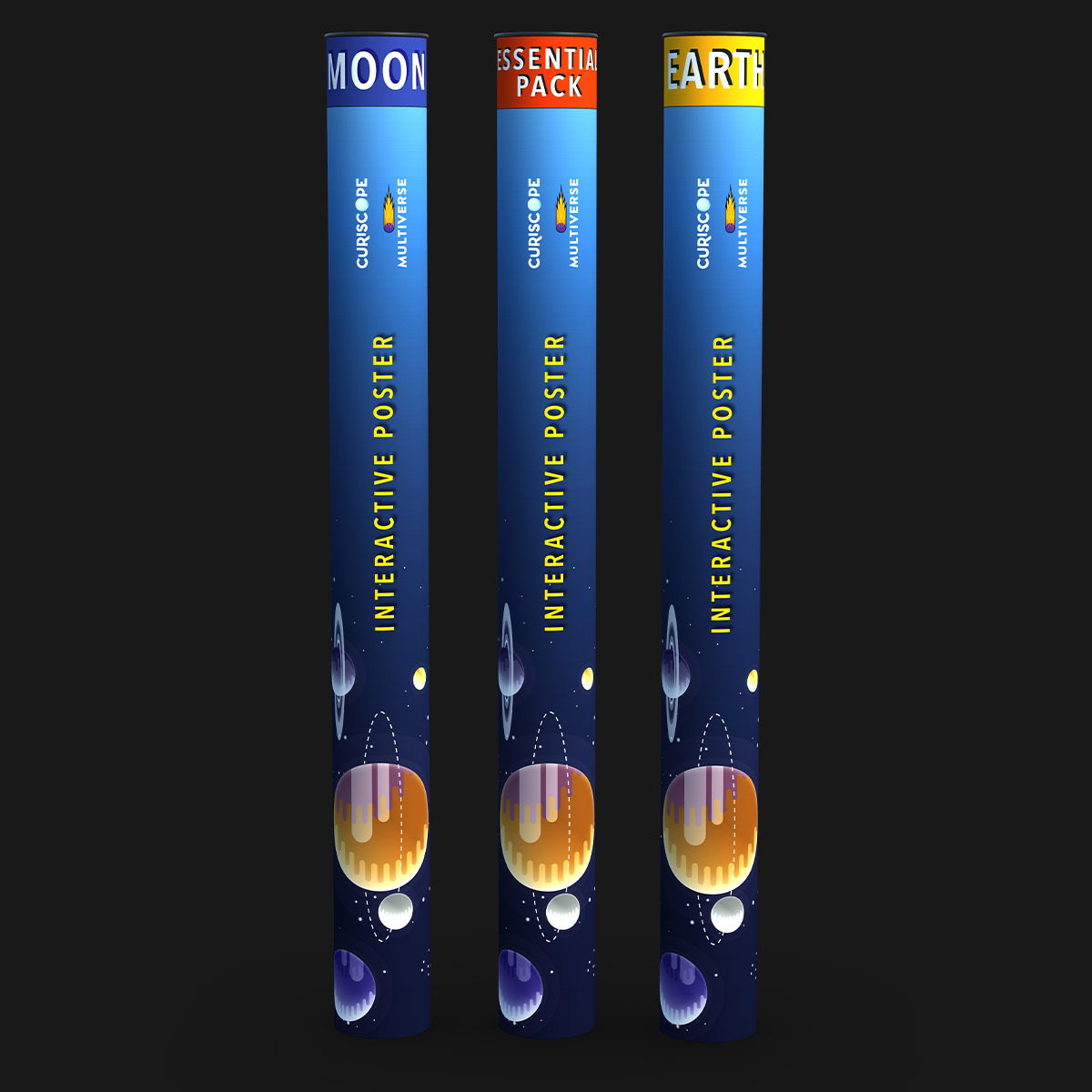 Curiscope Poster Multipack enthält die Motive Earth, Mars & Moon