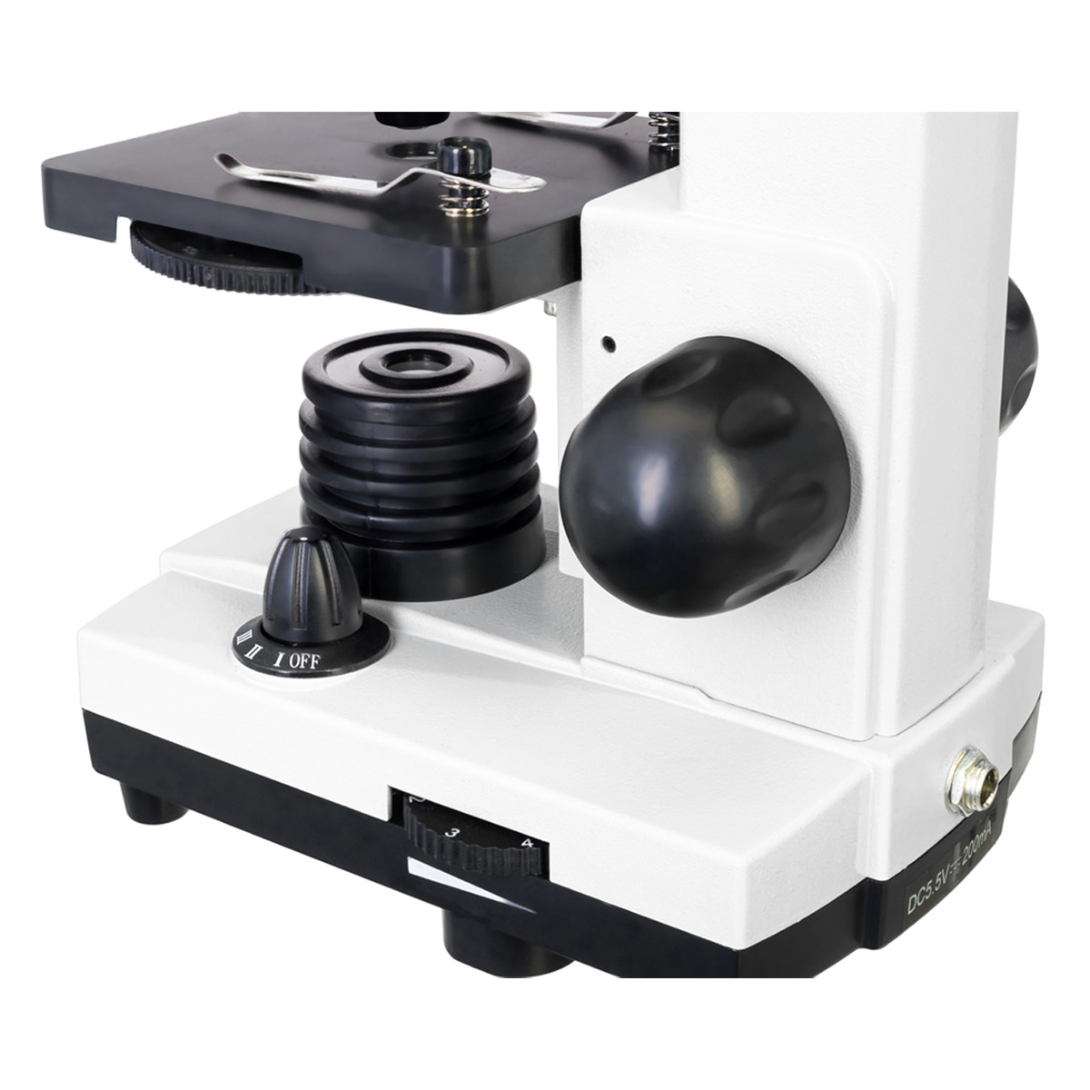 Levenhuk Rainbow 2L Mikroskop Moonstone, 40 - 400 fach, Ober- und Unterlicht, Experimentierset inkl. Netz- bzw. Batteriebetrieb