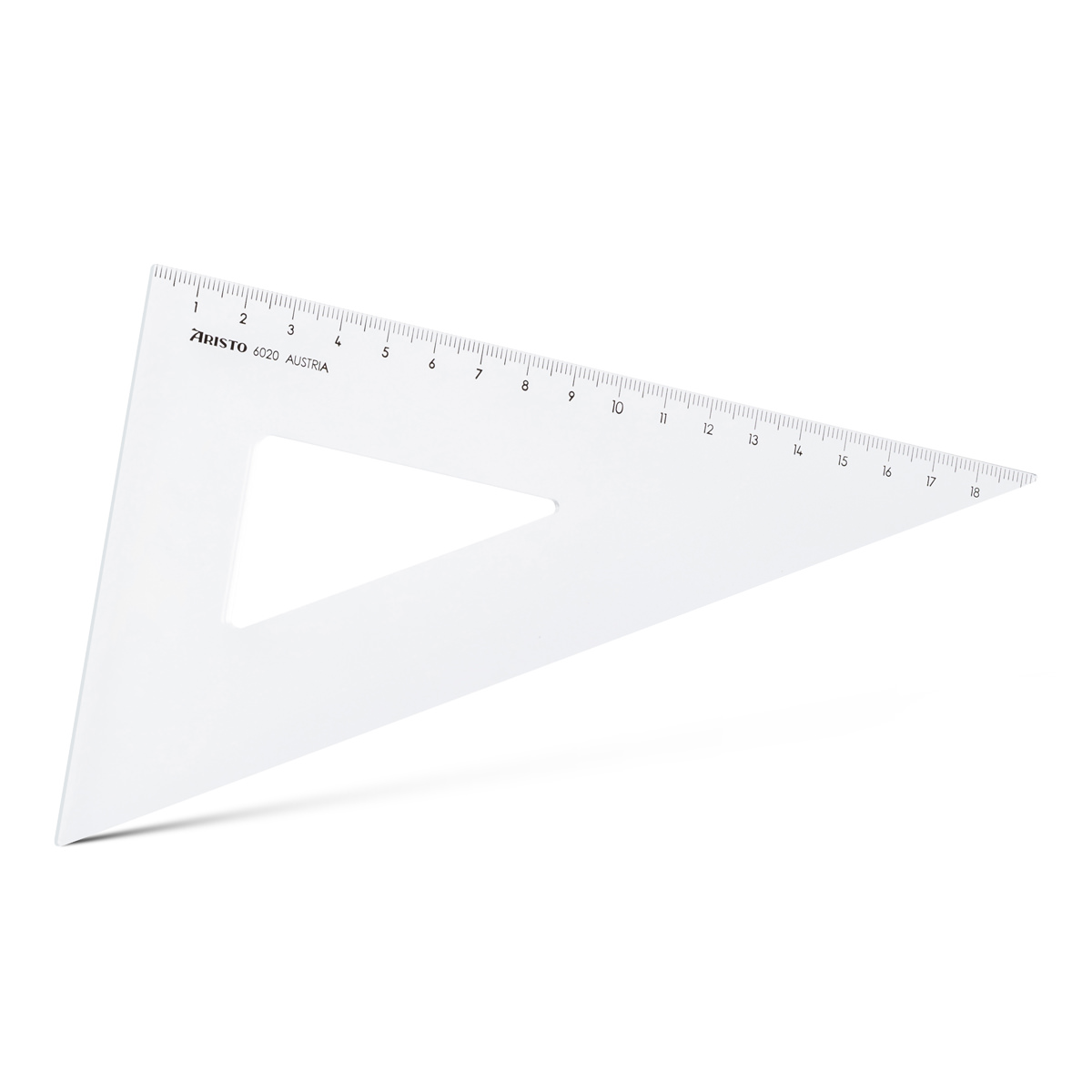 Aristo Dreieck 60 Grad ohne Facette Hypotenuse 22,6 cm, Teilung 19,6 cm 