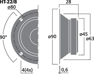 MONACOR HT-22/8 Konus-Hochtöner, 10 W, 8 O