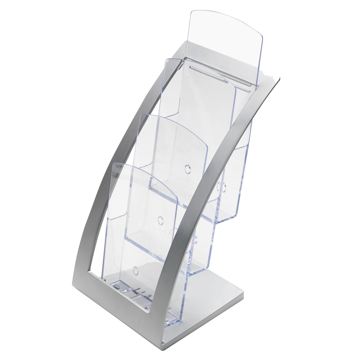 Magnetoplan 693645 Prospekthalter Contemporary DIN Lang, Silber
