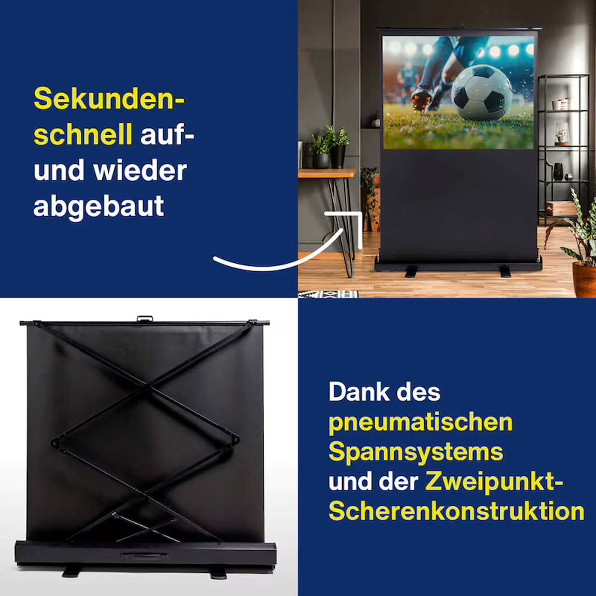 Magnetoplan mobile Pull-Up Bodenleinwand 4:3, 2000 x 1500 mm 