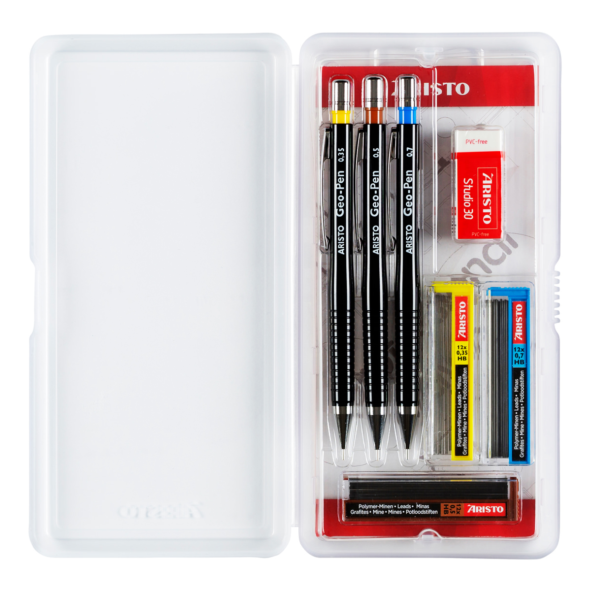 Aristo Feinminenstift Geo-Pen Set 7-teilig 0,35/0,5/0,7 Minen, Studio 30 