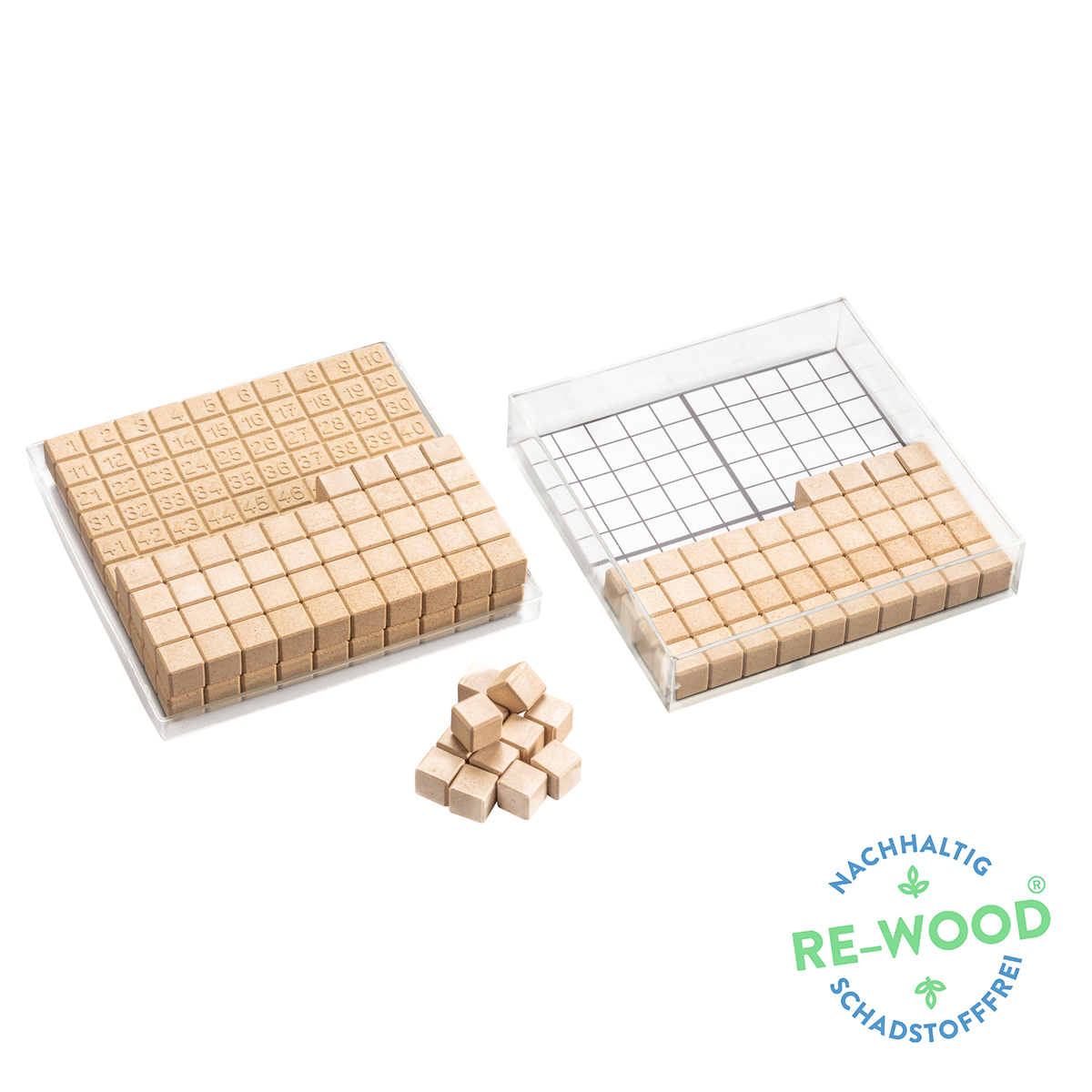 Wissner Satz Hunderterkasten naturfarben 10 x 10 cm, 29-teilig 