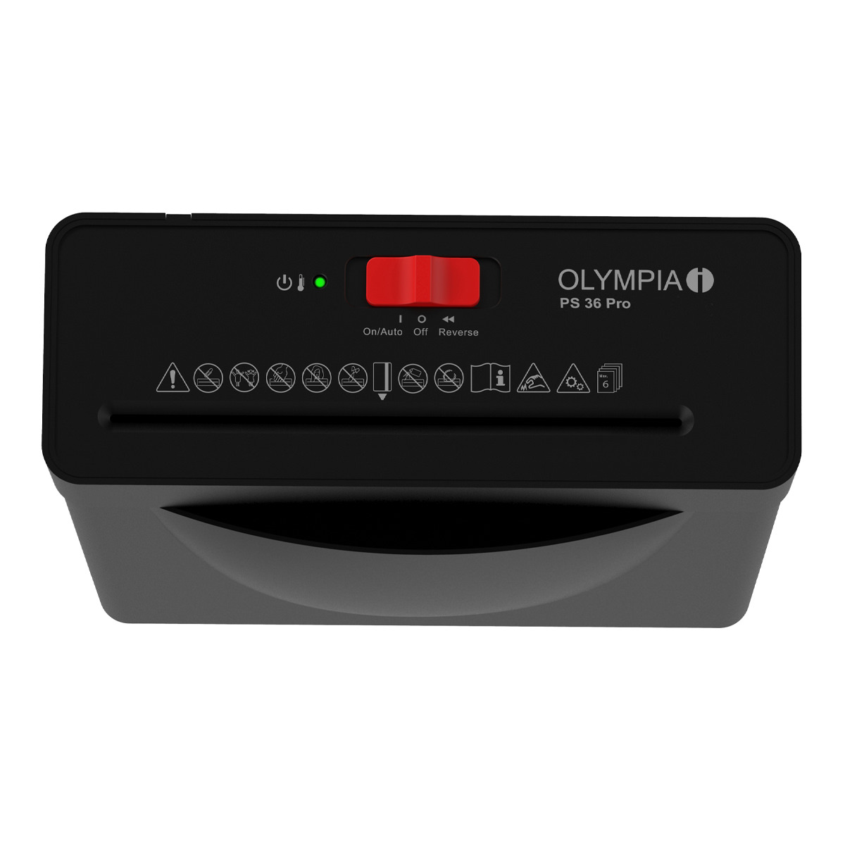 Olympia PS 36 Pro Aktenvernichter, schwarz, 6 Blatt, Streifenschnitt 
