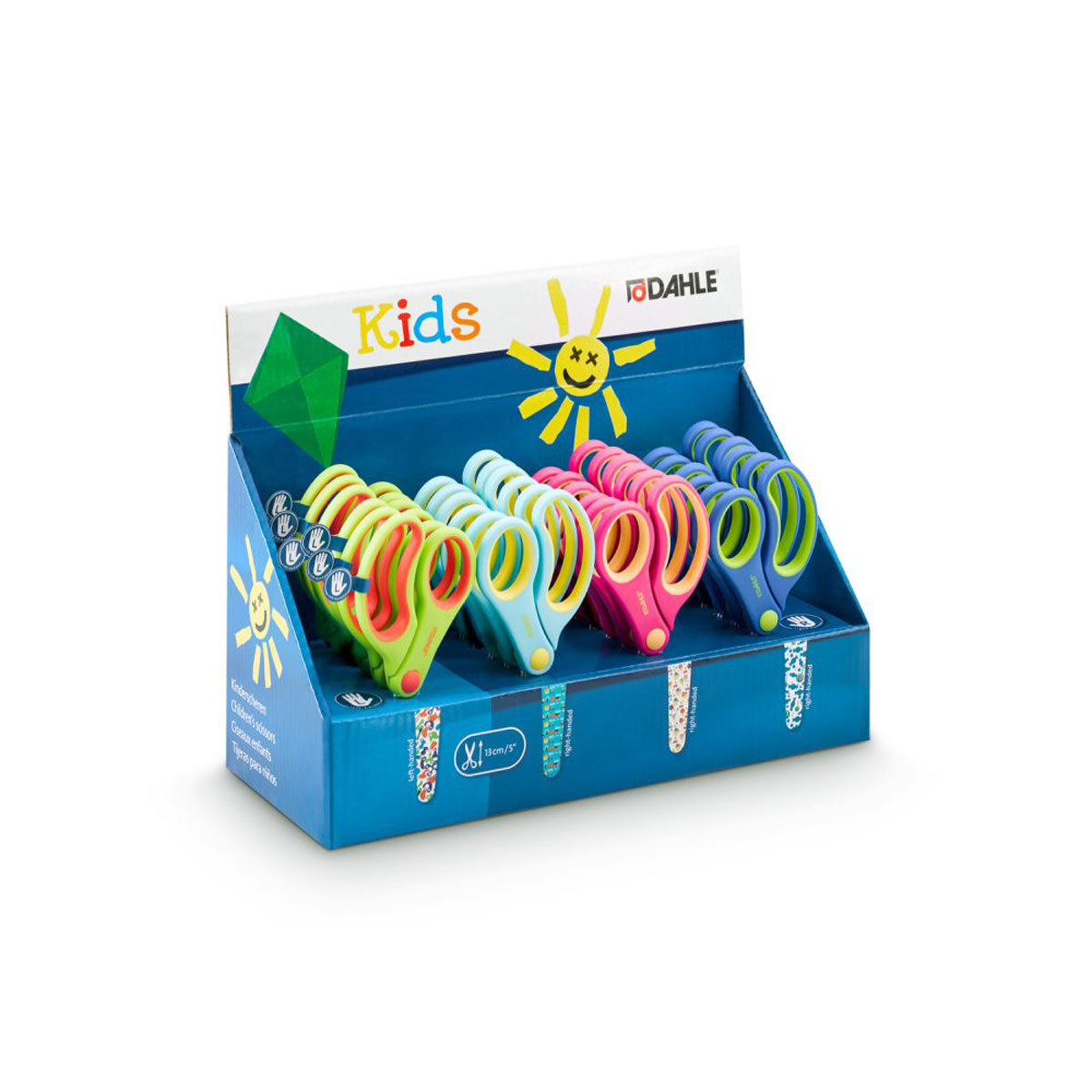 Dahle Bunte Kinderschere Kids rund 5 Zoll 24er Display sortiert mit Linkshand 