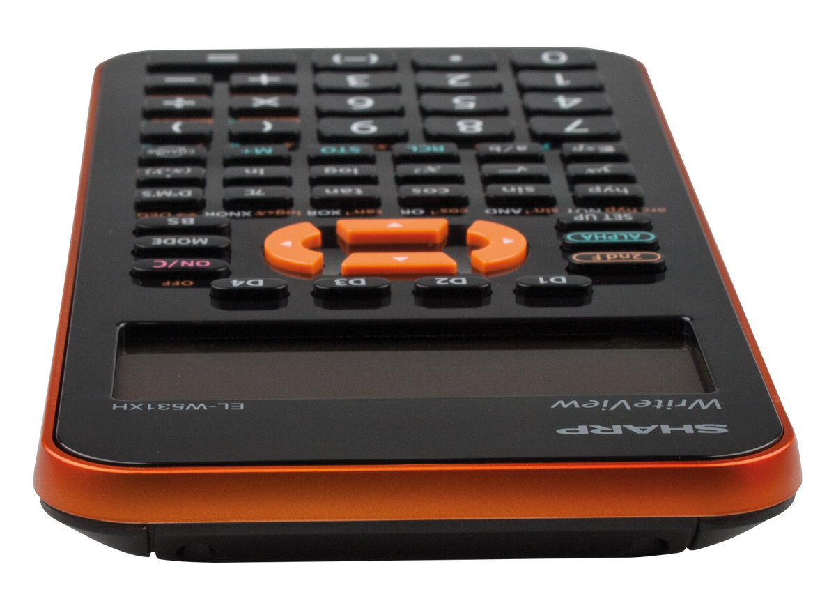 Sharp EL-W531 XH YR Schulrechner orange, Batteriebetrieb 