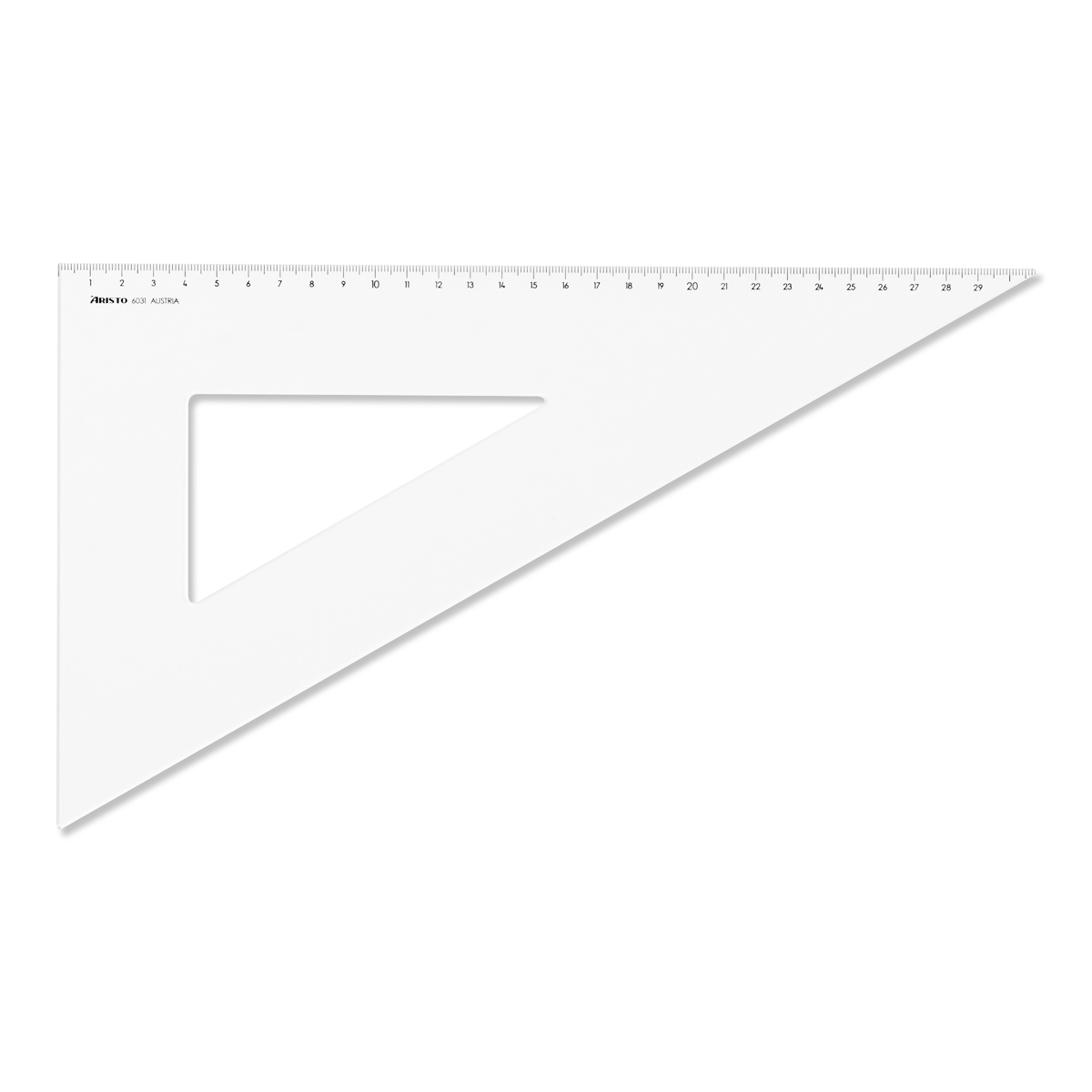 Aristo Dreieck 60 Grad ohne Facette Hypotenuse 36 cm, Teilung 31,1 cm 
