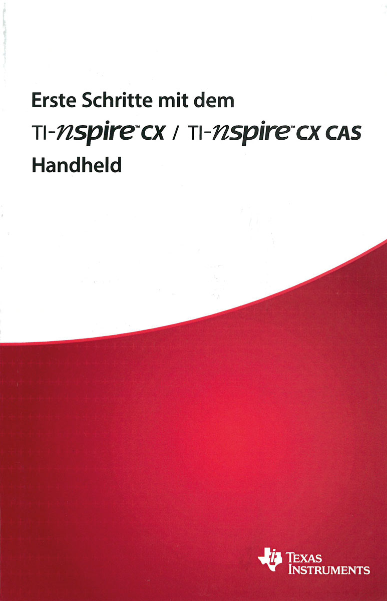 Erste Schritte mit dem TI-Nspire Handheld von Texas Instruments, deutsch, 126 Seiten