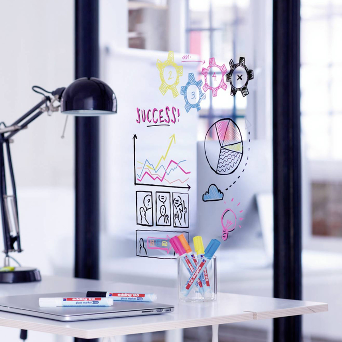 Legamaster Glasmarker-Set von Edding, Rundspitze 1 -5 mm 