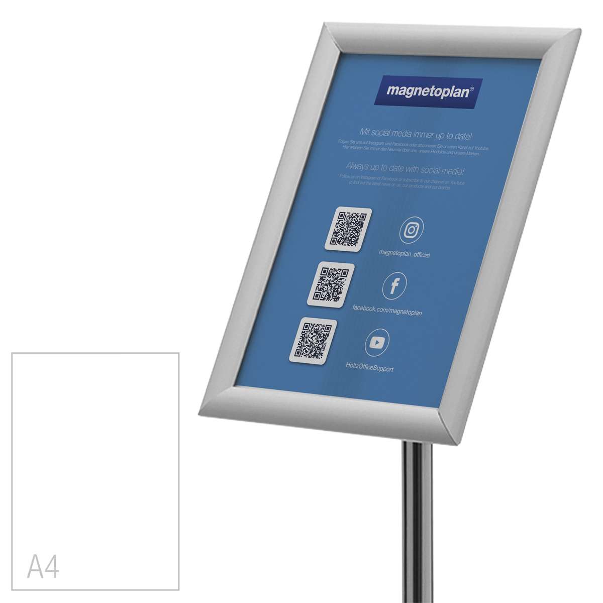 Magnetoplan SFA4SFS deflecto Prospektständer mit Klapprahmen, A4