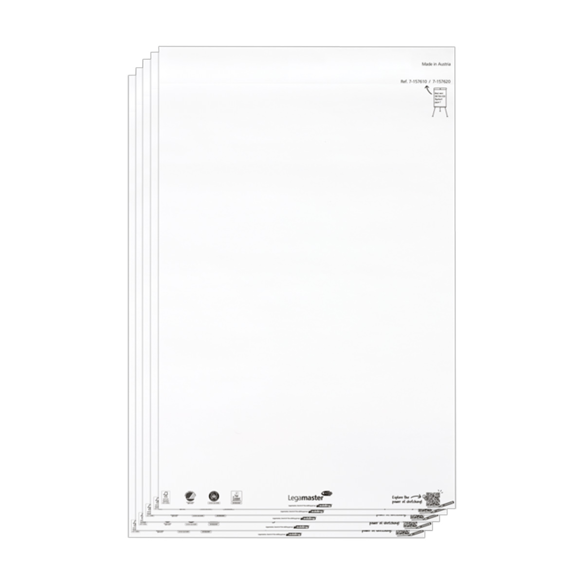 Legamaster 7-157610 Flipchart-Papierblock SKETCH ECO, blanko, 2x 50 Blatt