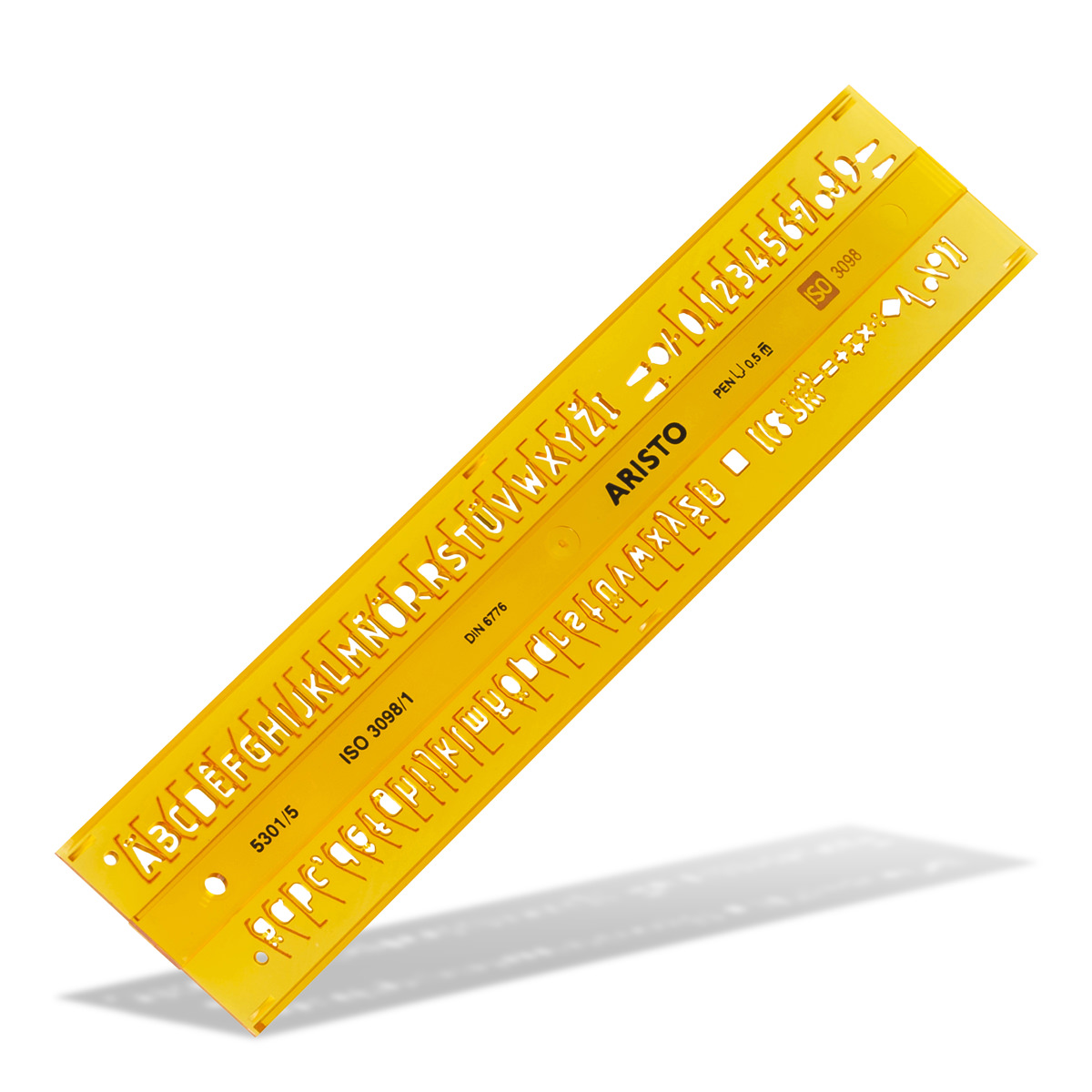 Aristo Schriftschablone gerade 5 mm ISO 3098-1/DIN 6776 H-Profil, Typ B 