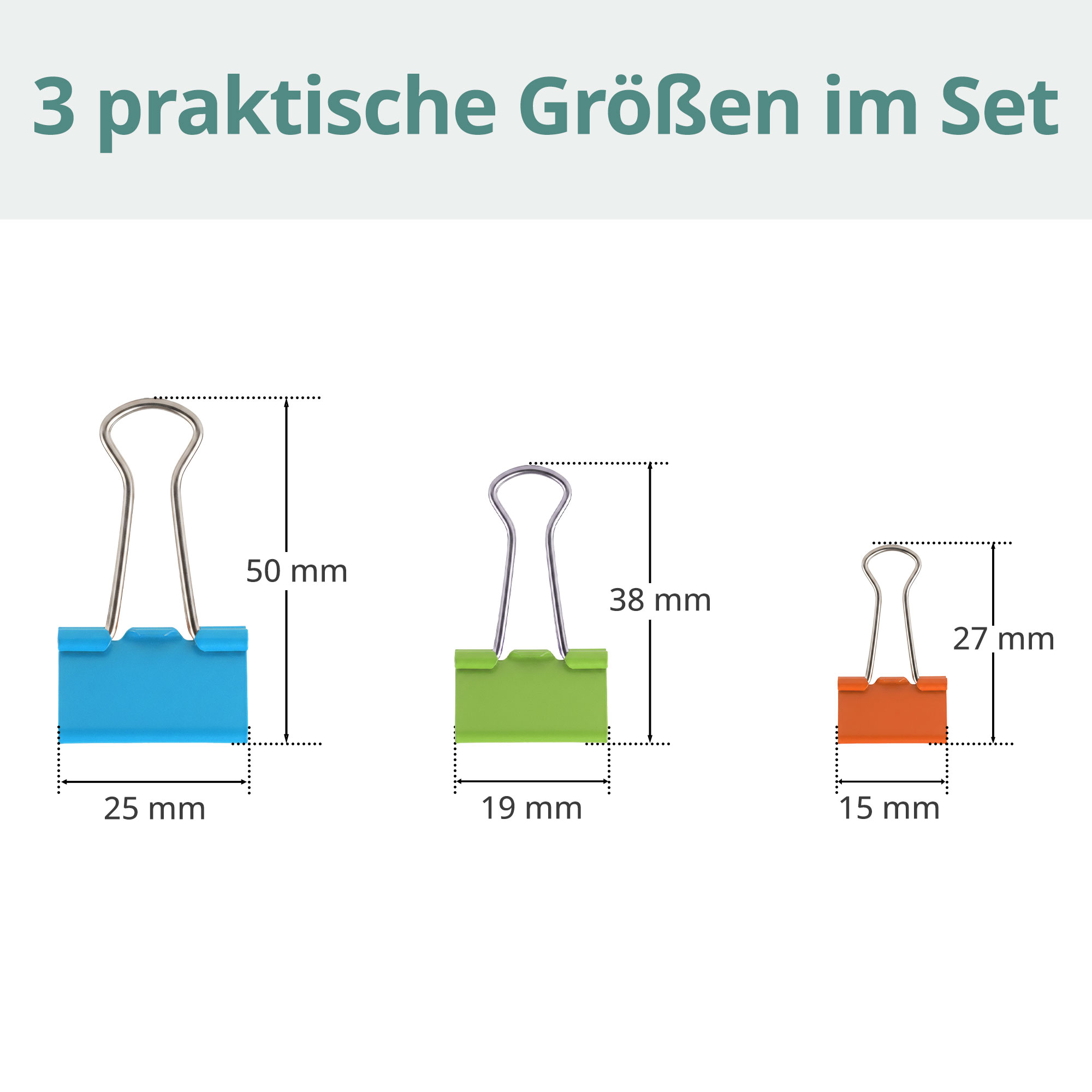 Foldback Klammer 26 Stück in 2 Größen 