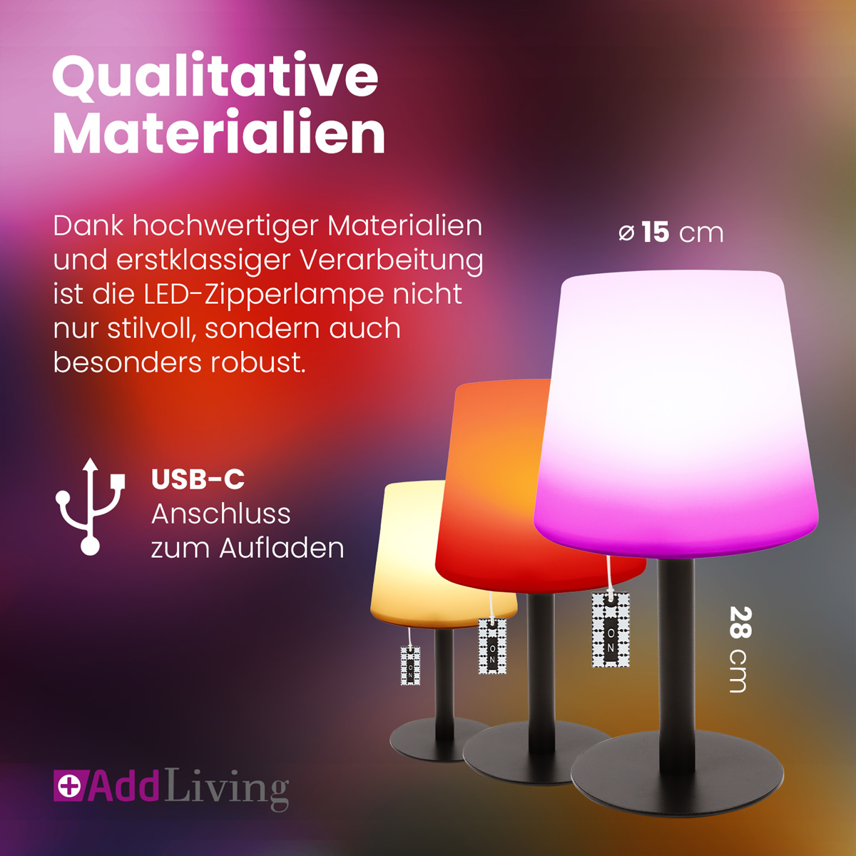 AddLiving LED Outdoor Tischleuchte 