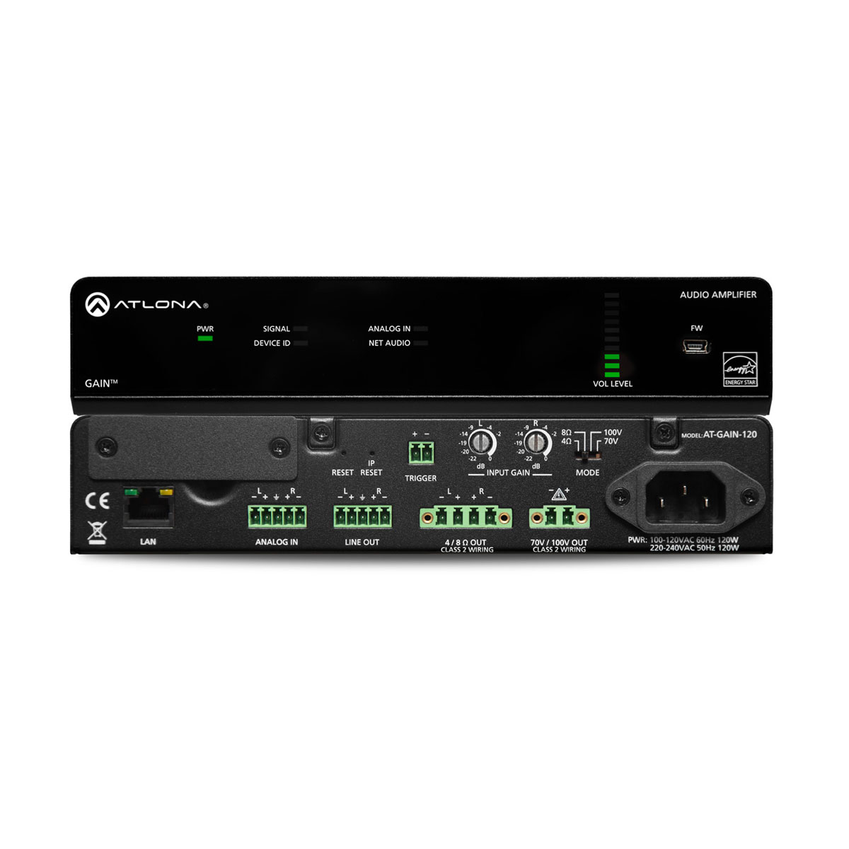 Atlona AT-GAIN-120 Stereo / Mono Audio Verstärker 