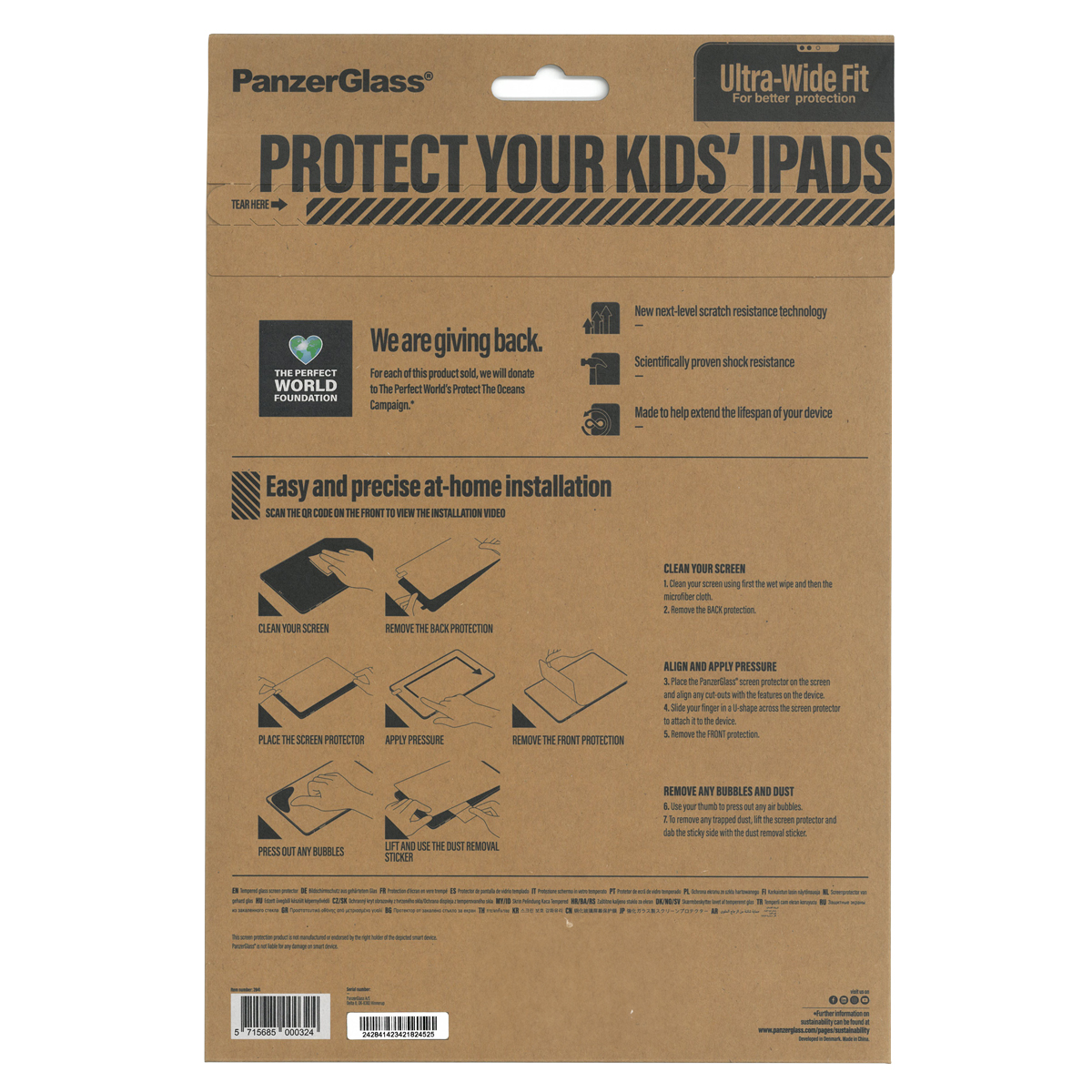 PanzerGlass® Protector iPad 10.2'' Ultra Wide Fit 