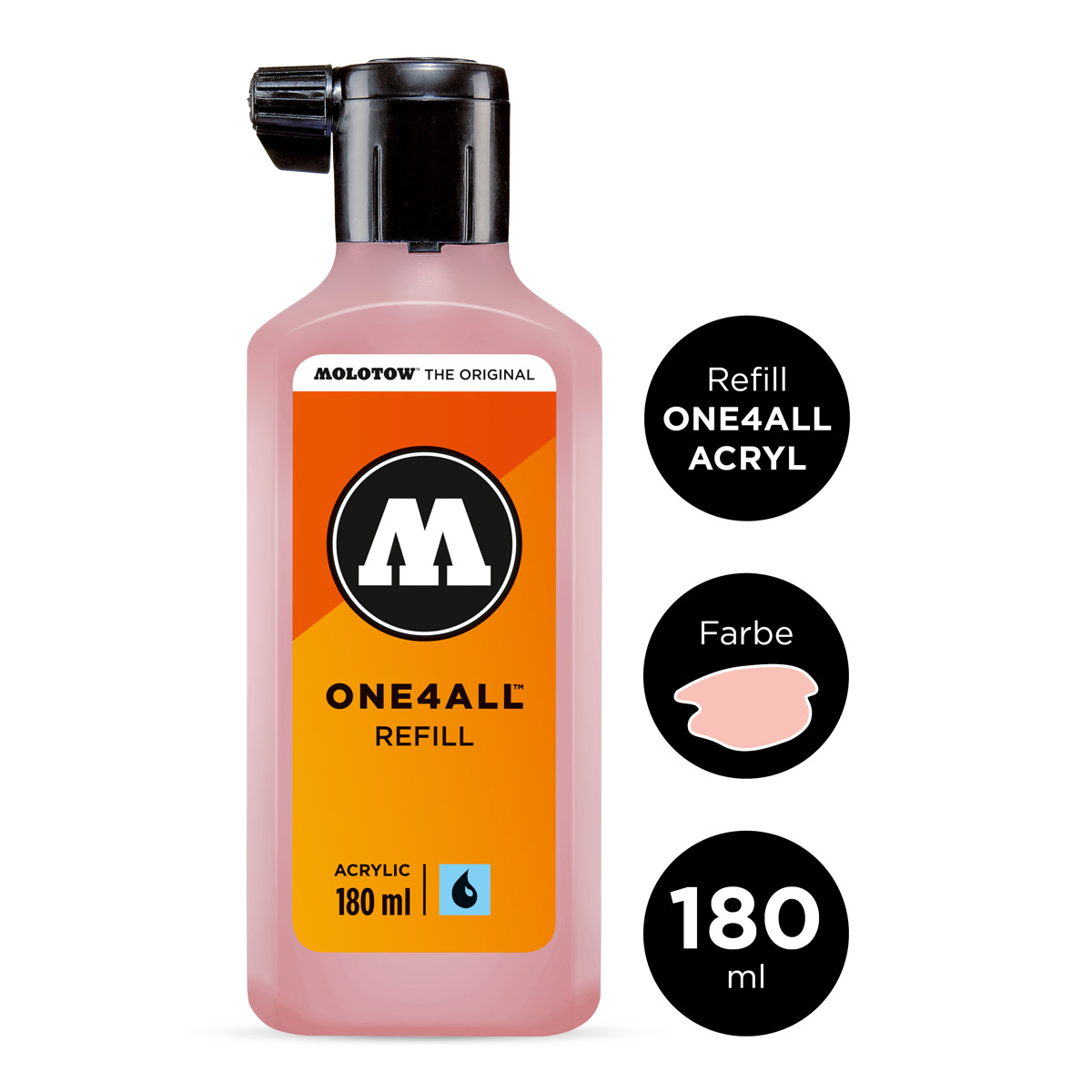 Molotow Nachfüllflasche ONE4ALL ACRYLIC 180 ml, Nr. 207 puder pastell 