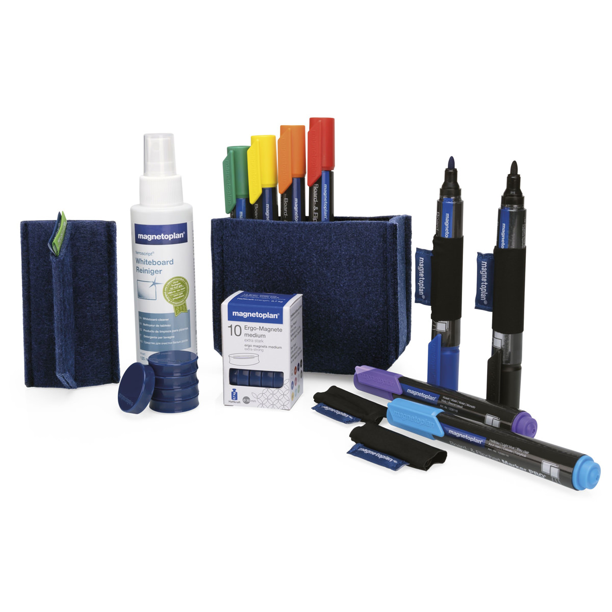 Magnetoplan 1230914 Whiteboard Essential Set, blau