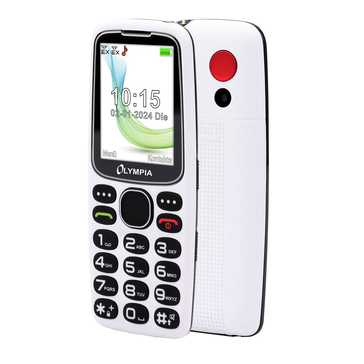 Olympia Star Mobiltelefon weiß, Kamera, Bildkurzwahl, SOS-Taste 