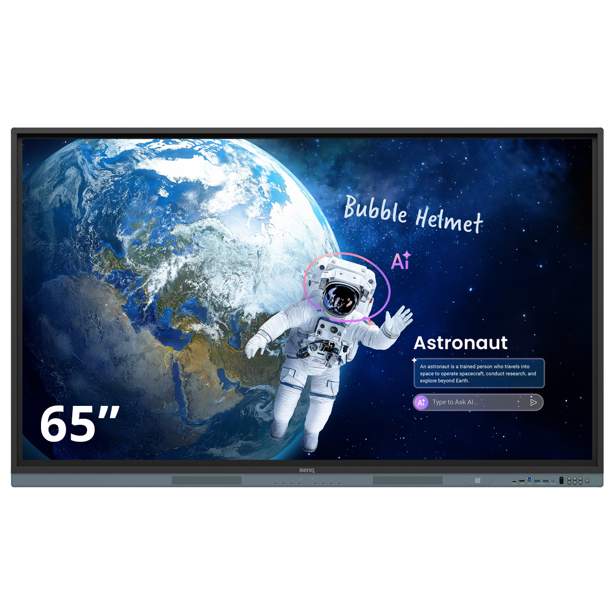 BenQ RM6505 65'' (165,1cm) Display, UHD, IR Touch, 128 GB, 3840 x 2160 px, 450cd/m², 8 ms, 1.500:1 