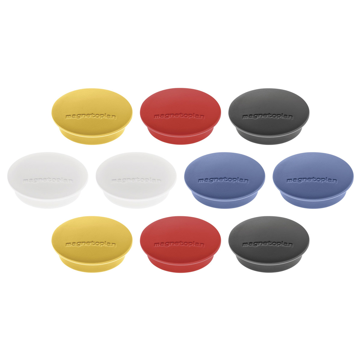 Magnetoplan 1662110 Magnete Discofix Junior ⌀ 34 mm, 10 Stück, farbig sortiert