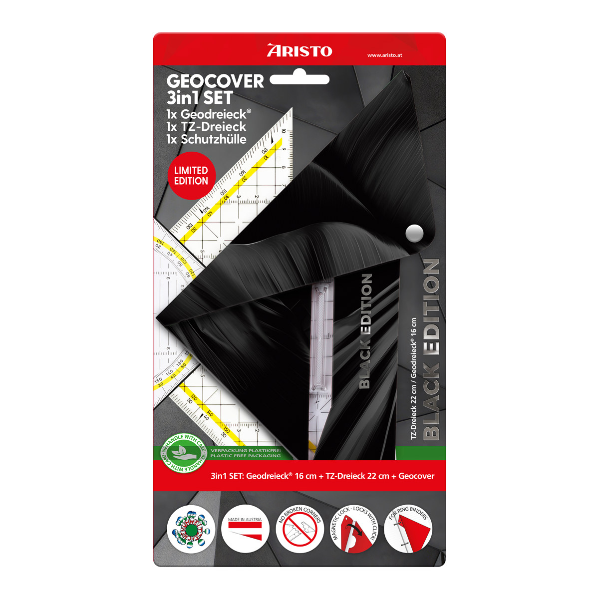 Aristo Geocover 3 in 1 Geo und TZ Dreieck Black Edition 