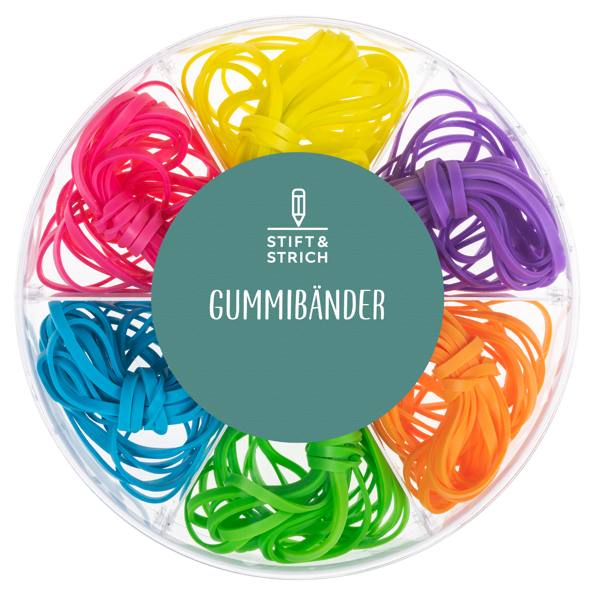 Gummibänder 120 Stück in 6 Farben 