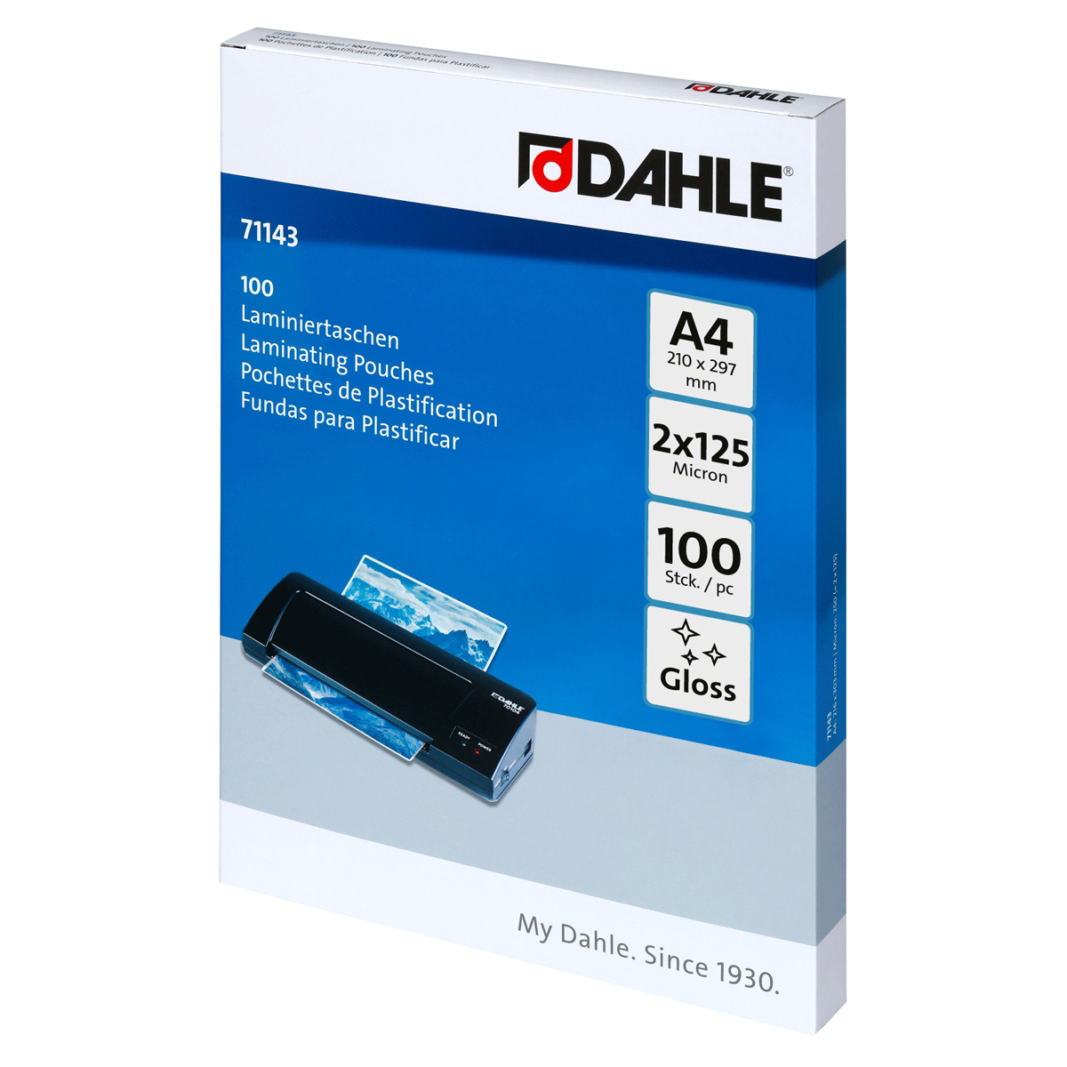 Dahle Laminiertaschen DIN A4 216x303 mm, 2x125 micron, 100 Stück 