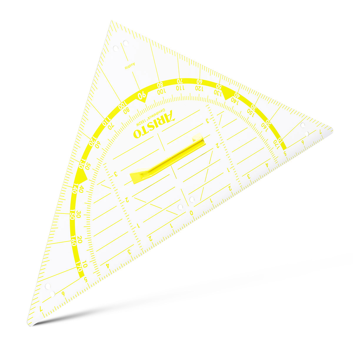 Aristo Wandtafel Geodreieck 80 cm mit Griff, transparenter Kunststoff 