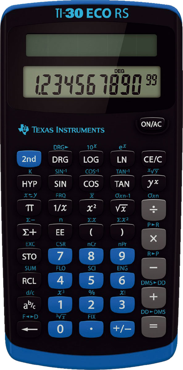 TI-30 ECO RS Schulrechner Texas Instruments, 1-zeiliges Display, Solar 