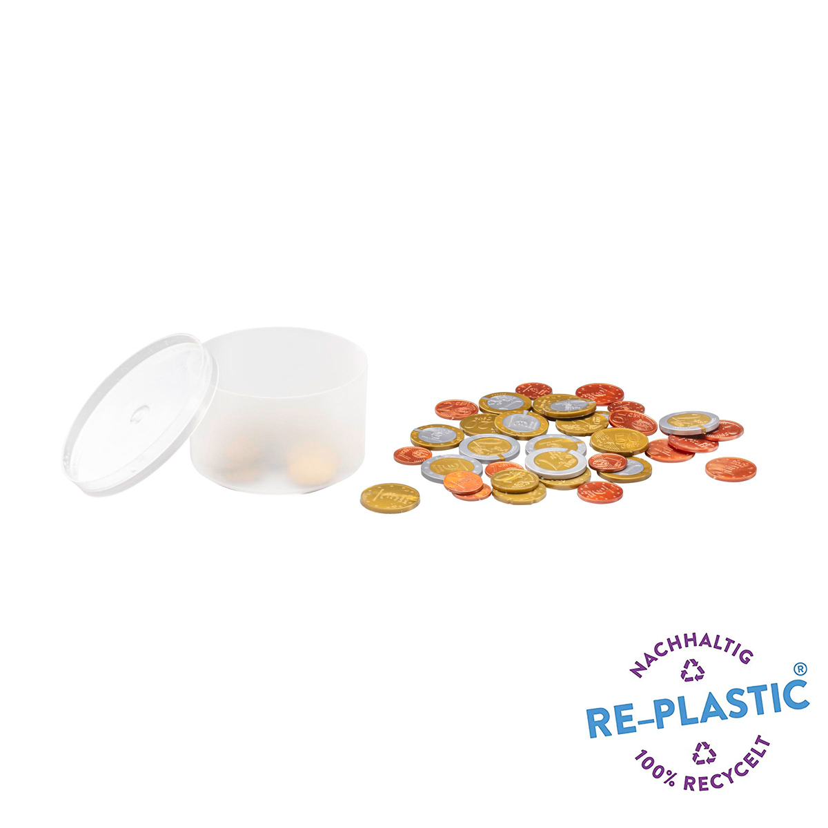 Wissner Spielgeld kleiner Satz Euro Münzen in Originalgröße, 50 Münzen 