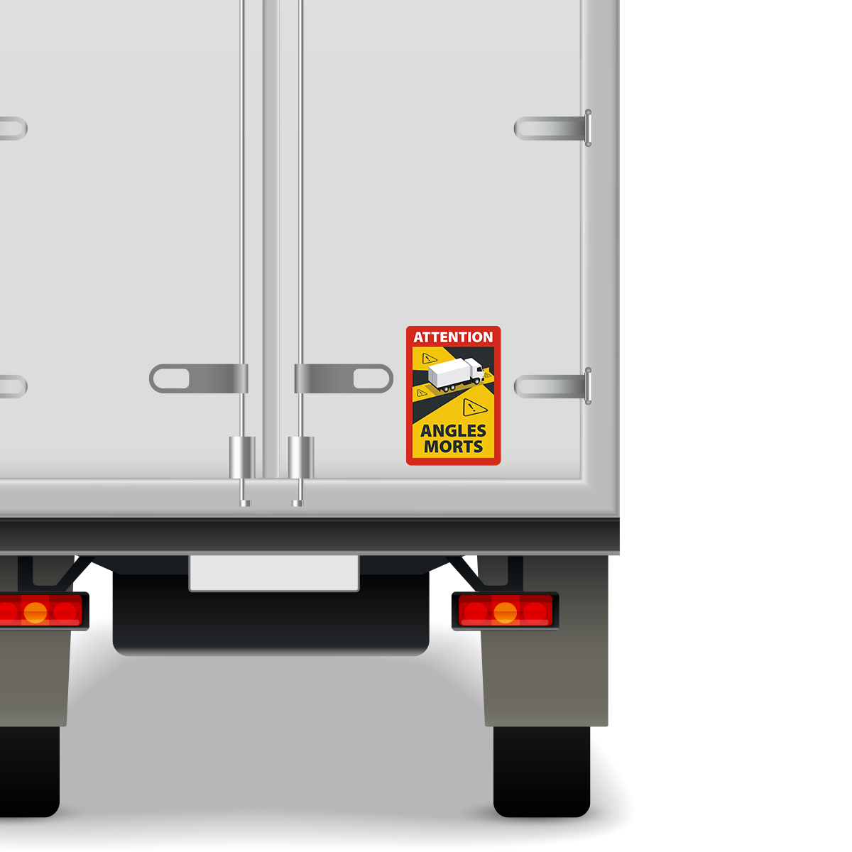 Angles Morts - Toter Winkel Hinweisschild für LKW/Sattelzug magnetisch, A5, 5 Stück