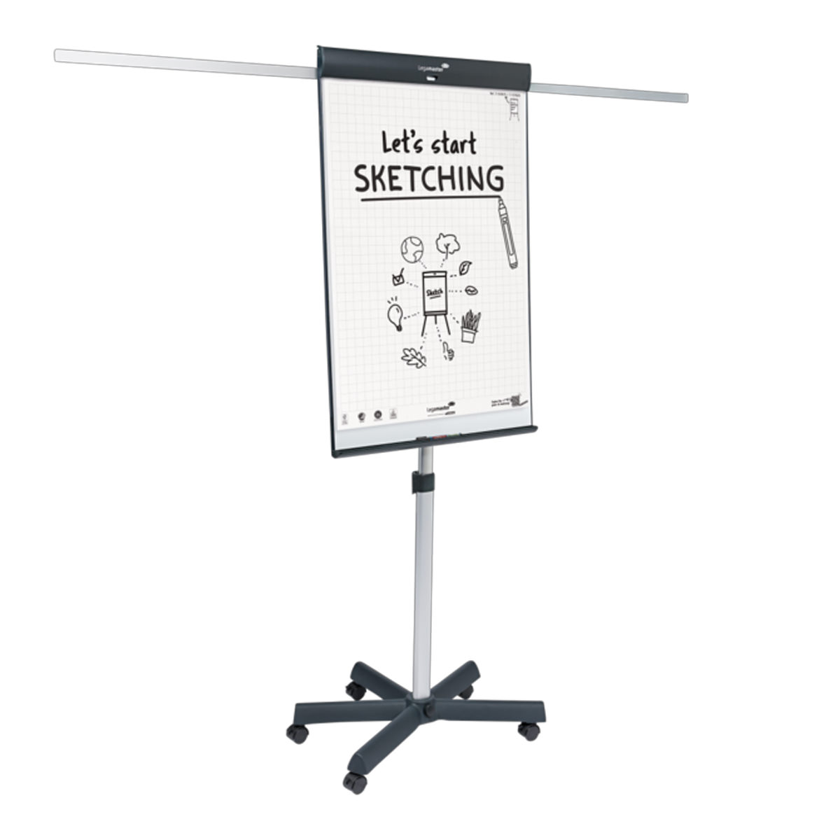 Legamaster 7-153310 mobiles Flipchart SKETCH PRO, Sternfuß