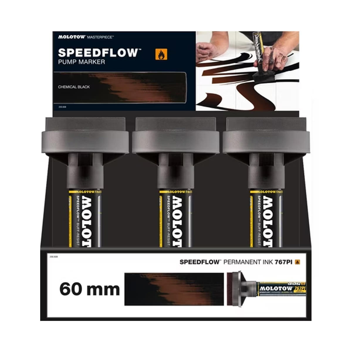 Molotow SPEEDFLOW Marker 767PI, 60 mm 6er Sales Display 