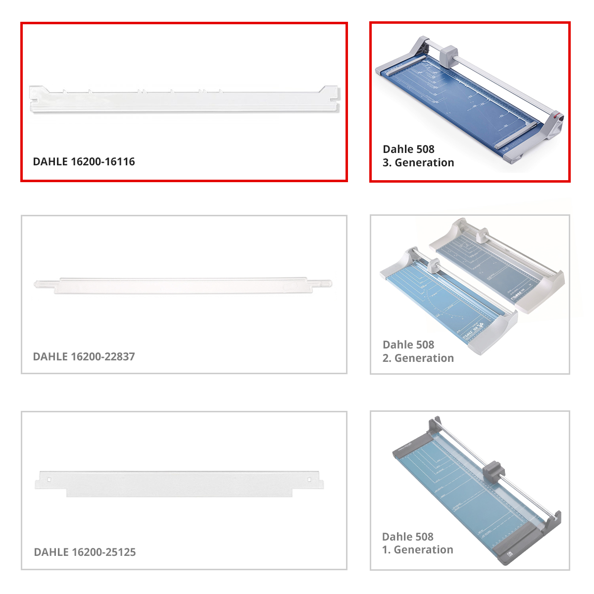 Dahle Anpress-Schiene für Modell 508 3. Generation 