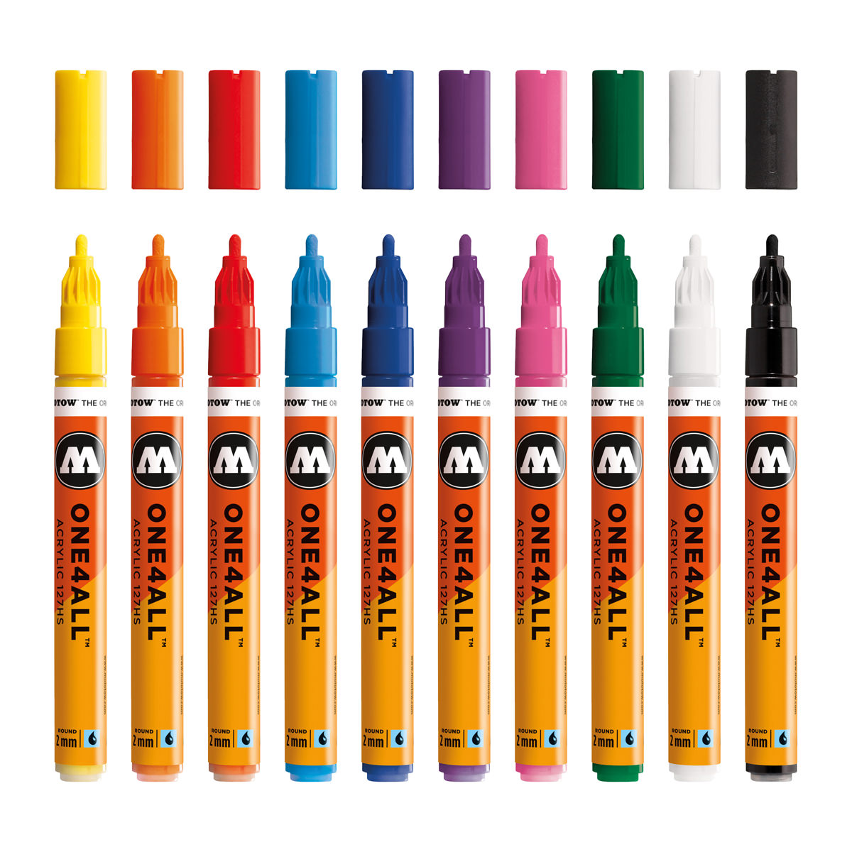Molotow Acrylmarker ONE4ALL ACRYLIC 127HS 10er Etui, 2 mm, Basic Set 1 