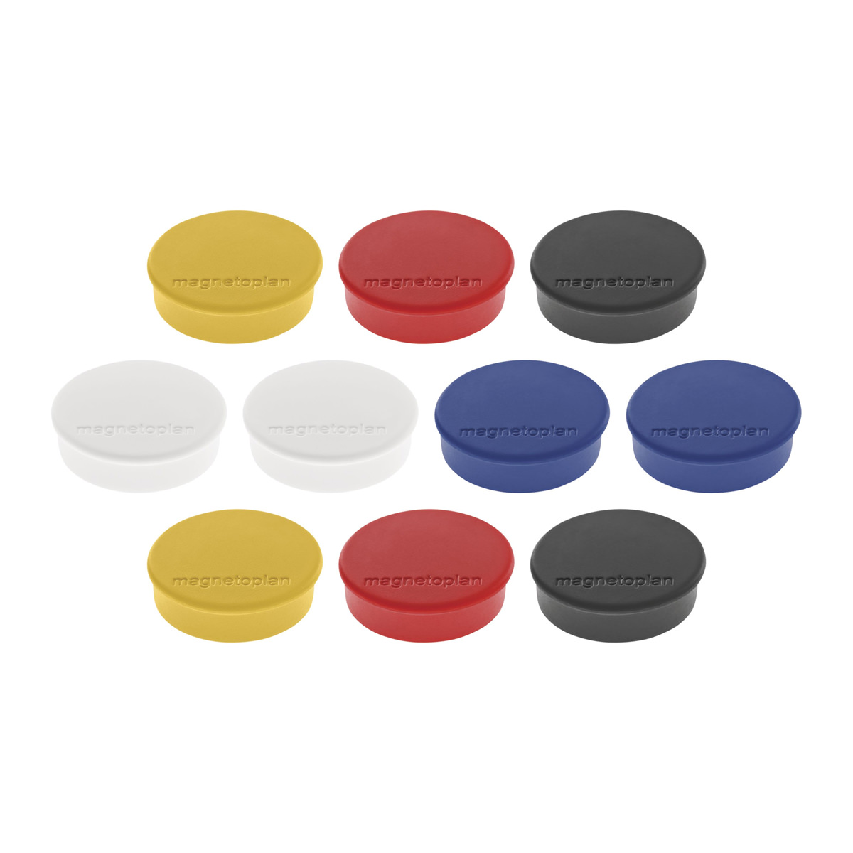 Magnetoplan 1664510 Magnet Discofix Hobby, 10 Stück farbig sortiert