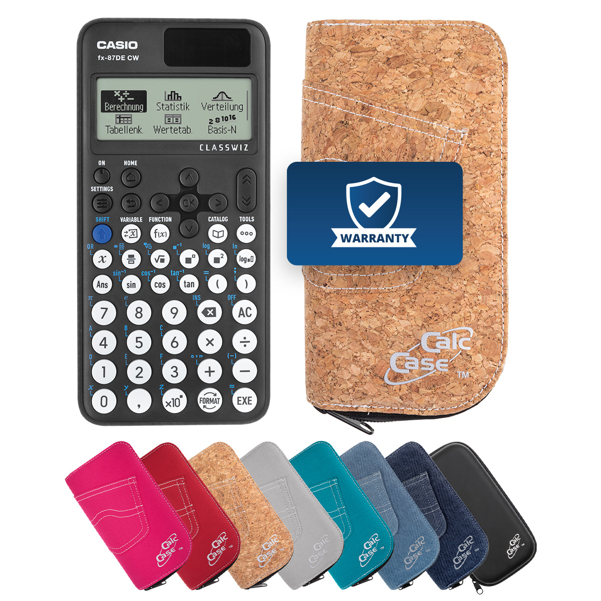 Casio FX-87 DE CW Schulrechner mit Schutztasche kork 