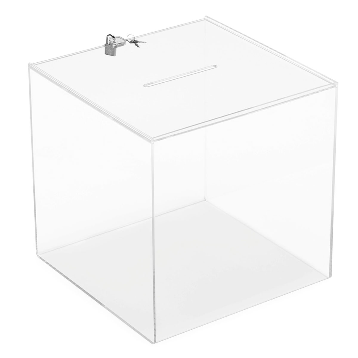 Magnetoplan 596903 deflecto Sammelbox Acryl mit Schloß, 305 x 305 x 305 mm