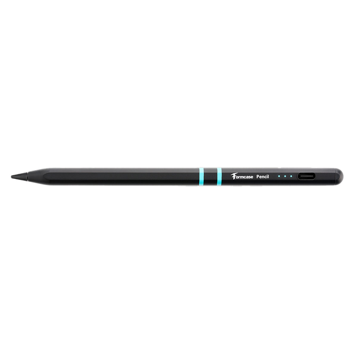 Formcase Smart Stylus Pencil schwarz inkl. 3 Ersatzspitzen, für Apple iPad Modelle ab 2018, USB-C Ladeanschluss
