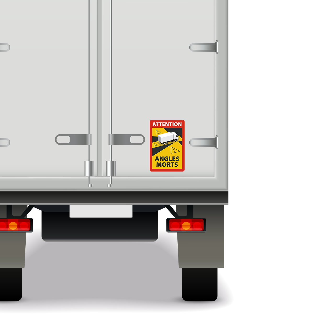 Angles Morts - Toter Winkel Hinweisschild für LKW/Sattelzug magnetisch, A5, 5 Stück